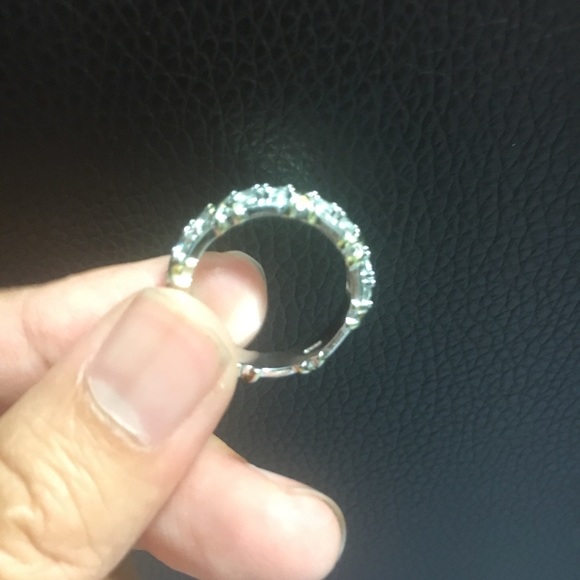 925 Silver CZ Rhinestone Band - Picture 2 of 6